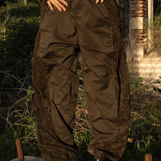 Gst Brown | Baggy Parachute Jogger