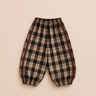 Kışlık ekose balon pantolon