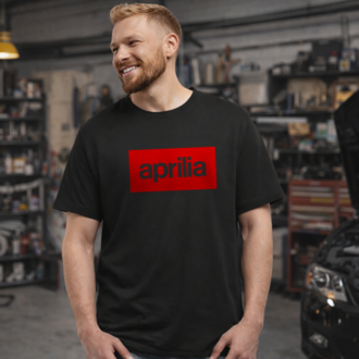 Aprilla Basic Logo Tişört - Siyah ( Ön Sipariş )