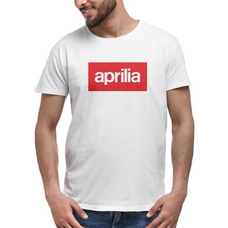 Aprilla Basic Logo Tişört - Beyaz ( Ön Sipariş )