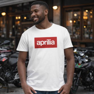 Aprilla Basic Logo Tişört - Beyaz ( Ön Sipariş )