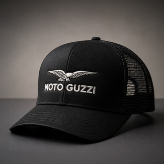 Moto Guzzi Nakışlı Siyah Trucker Şapka I ÜRETİMDE