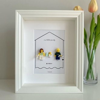 20x25 Bebekli Üç Figürlü Kişiselleştirilebilir Aile Çerçevesi