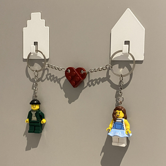 Kişiselleştirilebilir Çift Lego Figür Anahtarlık