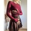 Oysho Kumaş Bordo Bluz