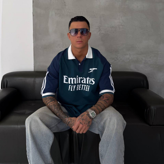 ARSENAL OVERSİZE POLO YAKA T-SHİRT / PETROL