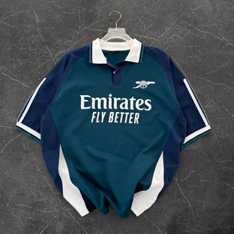 ARSENAL OVERSİZE POLO YAKA T-SHİRT / PETROL
