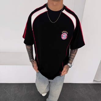BAYERN MÜNİH RETRO OVERSİZE T-SHİRT SİYAH