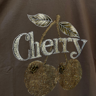 Cherry taşlı tshirt