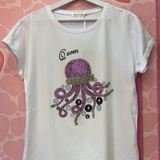 Taşlı ahtapotlu premium tshirt
