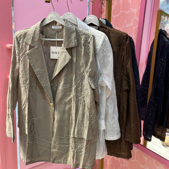 Nakışlı organze blazer