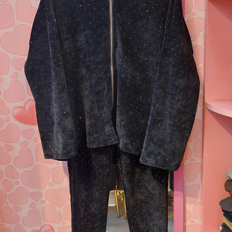 Park Moda taşlı kadife takım