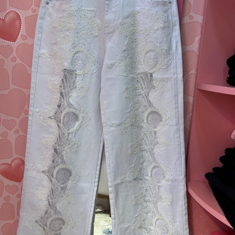Dantel işlemeli premium jean