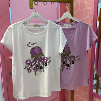 Taşlı ahtapotlu premium tshirt
