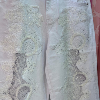 Dantel işlemeli premium jean