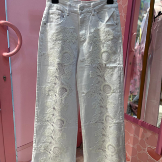 Dantel işlemeli premium jean