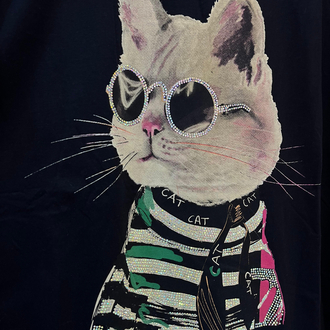 Kedi baskılı tshirt 