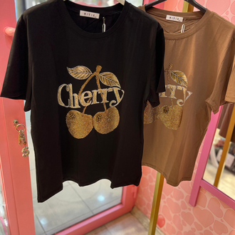 Cherry taşlı tshirt