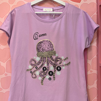 Taşlı ahtapotlu premium tshirt