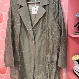 Nakışlı organze blazer