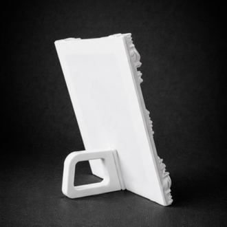 Eterna Yılan & Çiçek Rölyef Beyaz Tablo | Varaklı Çerçeve  170mm x230mm 