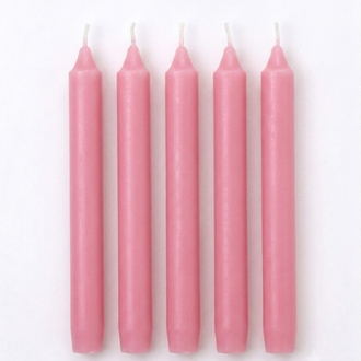 5 Adet Pembe Renk Mum
