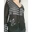striped cardigan with flower details