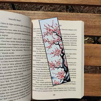 Tia Craft Sakura Kiraz Çiçeği Motifli 3lü 3D Kitap Ayracı Seti Dekoratif Hediyelik