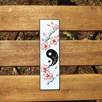 Tia Craft Yin Yang ve Kiraz Çiçeği Motifli 3D Kitap Ayracı Dekoratif Hediyelik