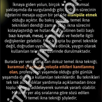 MANİPÜLASYON ETKENİ İKNA ETME SANATI