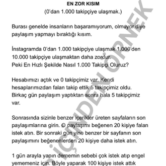 SIFIRDAN INSTAGRAM DA BÜYÜME VE PARA KAZANMA