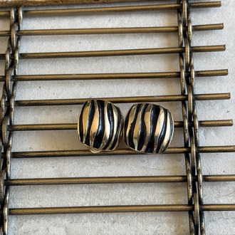 Vintage Black & Gold Küpe 1980s