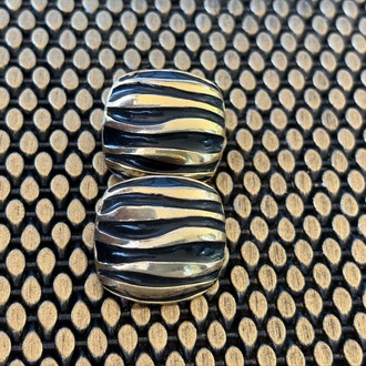 Vintage Black & Gold Küpe 1980s