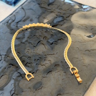Vintage CHRISTIAN DIOR HERRINGBONE CRYSTAL Bileklik