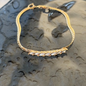 Vintage CHRISTIAN DIOR HERRINGBONE CRYSTAL Bileklik
