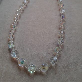 Vintage 1950s AURORA BOREALİS KRISTAL Kolye