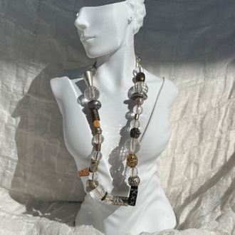 Handmade Necklace with Mixed Metal and Glass Beads