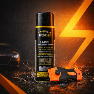 TitoCar Yapışkan İz Çıkarıcı Sprey 500 ml & TitoCar Yapışkan Kazıyıcı&Sıyırıcı