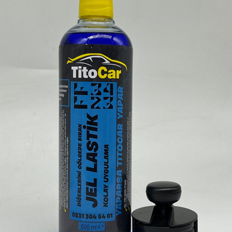 VİP FF3423 Lastik Jel 600 ml + Hazneli Lastik Parlatma Fırçası Siyah