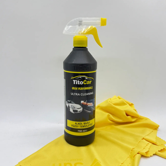 Cam Temizleme Ve Parlatma Seti TitoCar IPA 750 ml + Cam Bezi 50x70cm