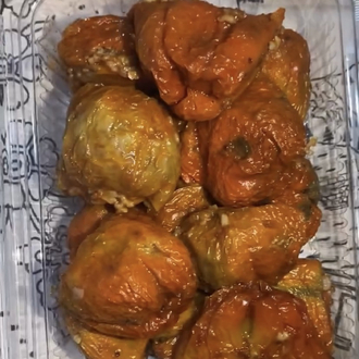Etli kuru biber pişmiş