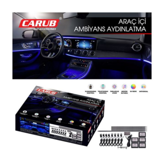 ARAÇ AMBİYANS İP NEON SET 18 PARÇA KUMANDALI RGB