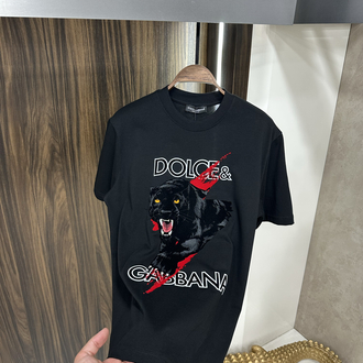 DOLCE GABANNA Flok Basklı İthal Siyah Tişört