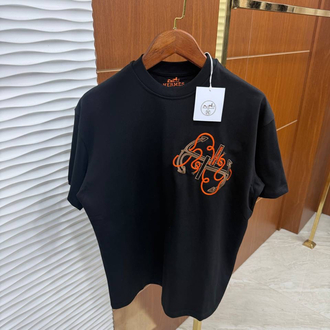 HERMES Nakış Detaylı Siyah Tişört