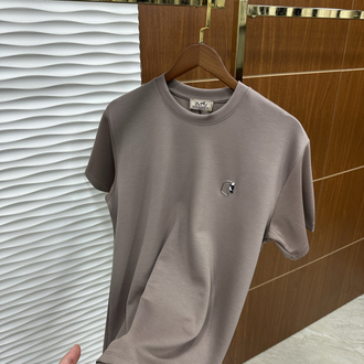 HERMES At Logo Detaylı Oysho Kumaş İthal Bej Tişört