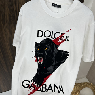 DOLCE GABANNA Flok Basklı İthal Beyaz Tişört