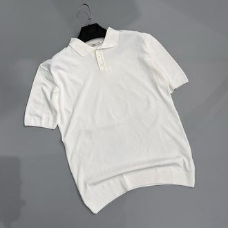 Beyaz triko polo yaka 