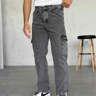 Koyu füme baggy kargo pantolon 