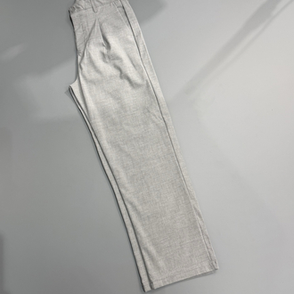 Gri baggy pileli kumaş pantolon 