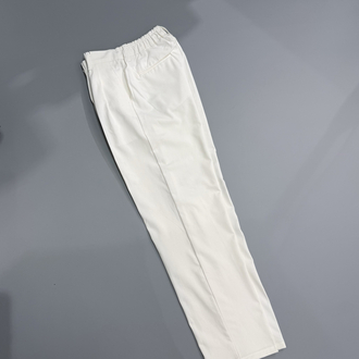 Beyaz baggy pileli kumaş pantolon